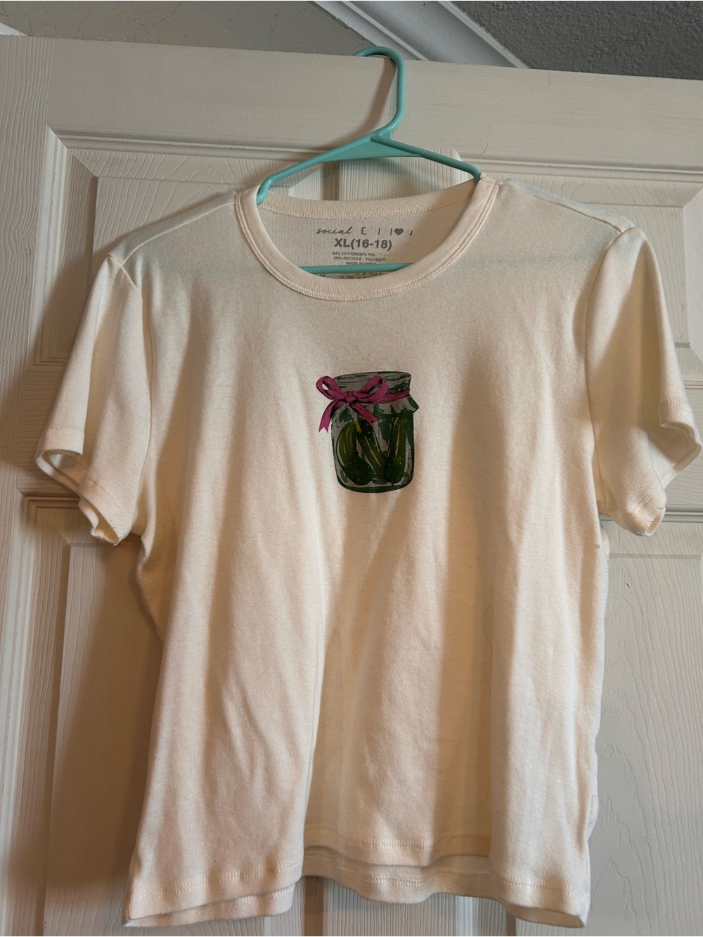 Social E.C. White Short Sleeve Tee with Pickle Jar Graphic
